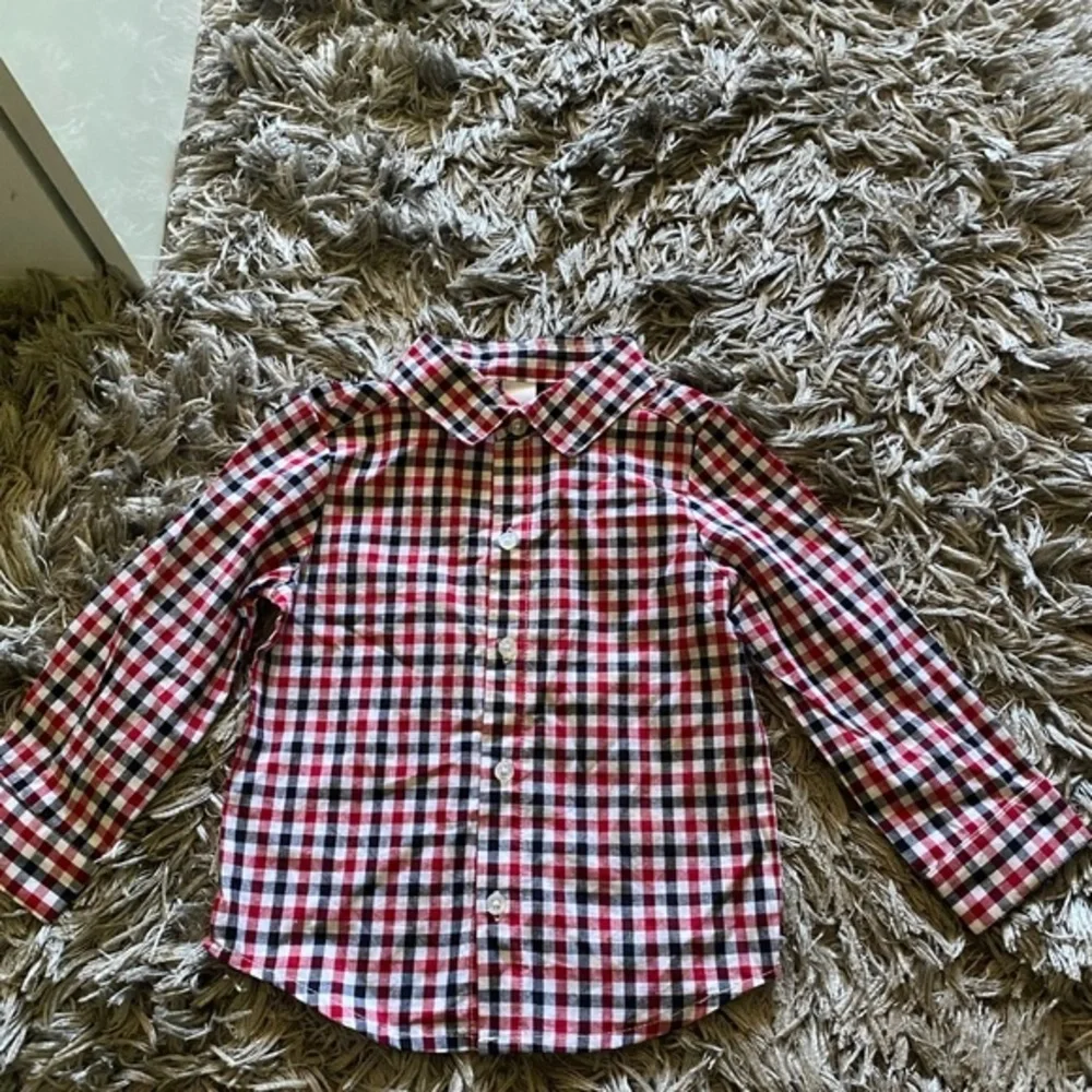 George Kids Checkered Shirt - Red, Black, White, gray 2T